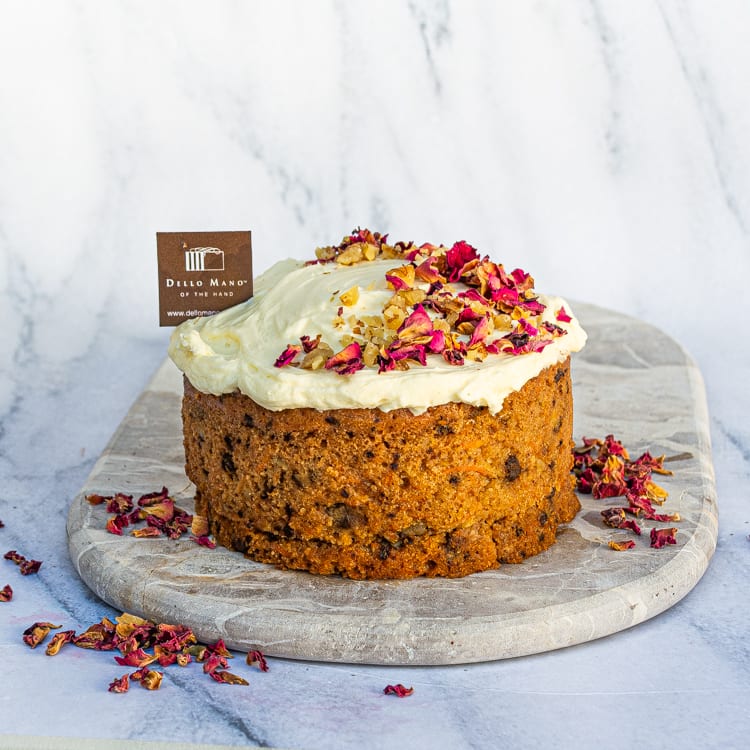 Carrot, Walnut & Sultana Cake with Cream Cheese Frosting