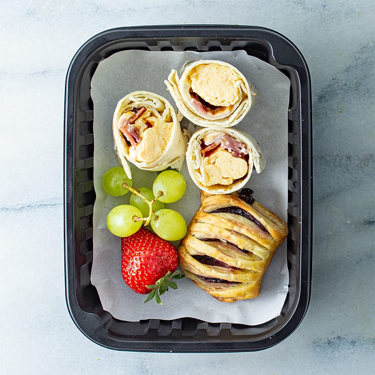 Individual Scrambled Egg Mini Wrap Box