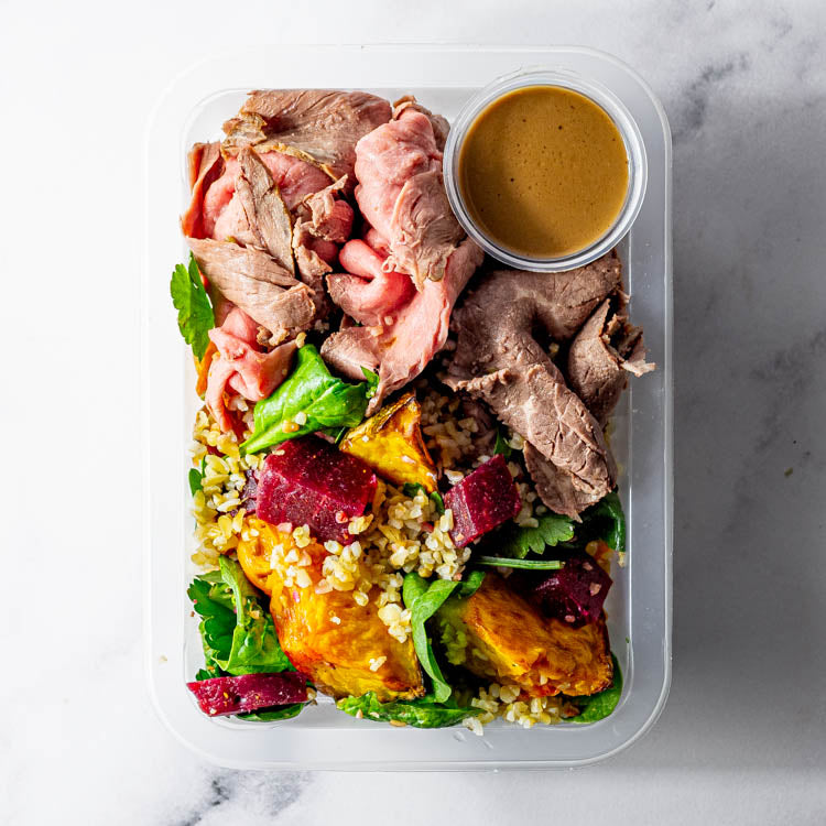 Roast Beef with Pumpkin, Beetroot & Freekeh Salad Lunch Box