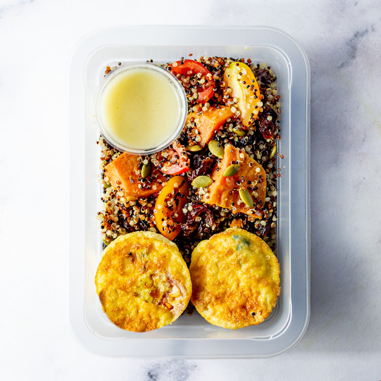 Frittata with Quinoa & Sweet Potato Salad Lunch Box